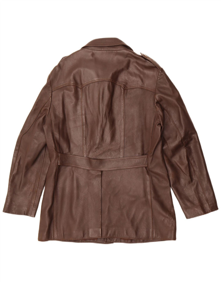 Vintage Herren Militärlederjacke UK 36 Small Brown