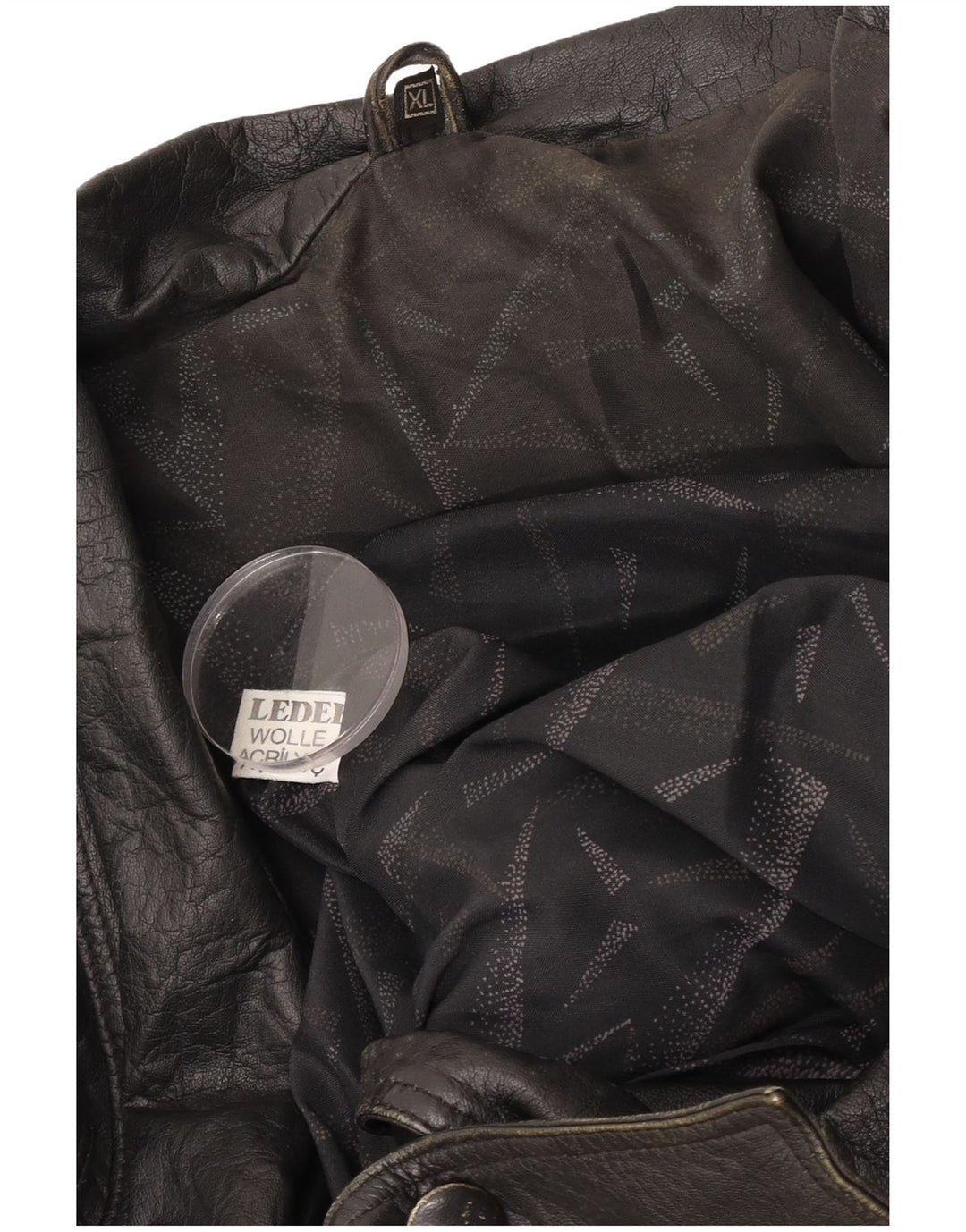 Vintage Damen Crop Oversized Lederjacke UK 18 XL Schwarzes Leder