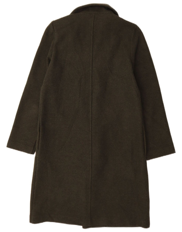 Zara Womens Open Overcoat UK 10 Small Grün Polyester