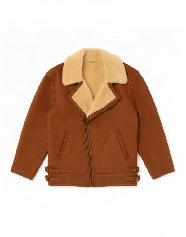 Vintage Damen Shearling Jacke UK 14 Large Braun