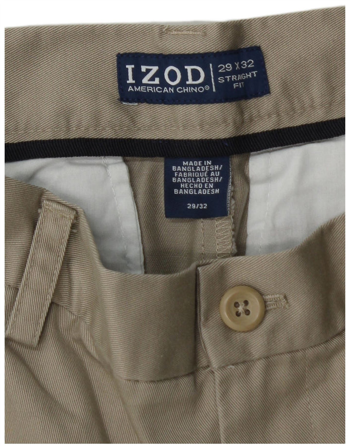 IZOD Herren gerade Chinohose W29 L32 Beige Baumwolle