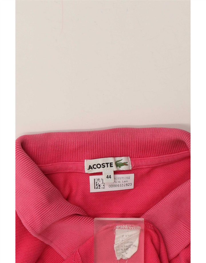 Lacoste Damen Poloshirt Größe 44 mittelrosa Baumwolle