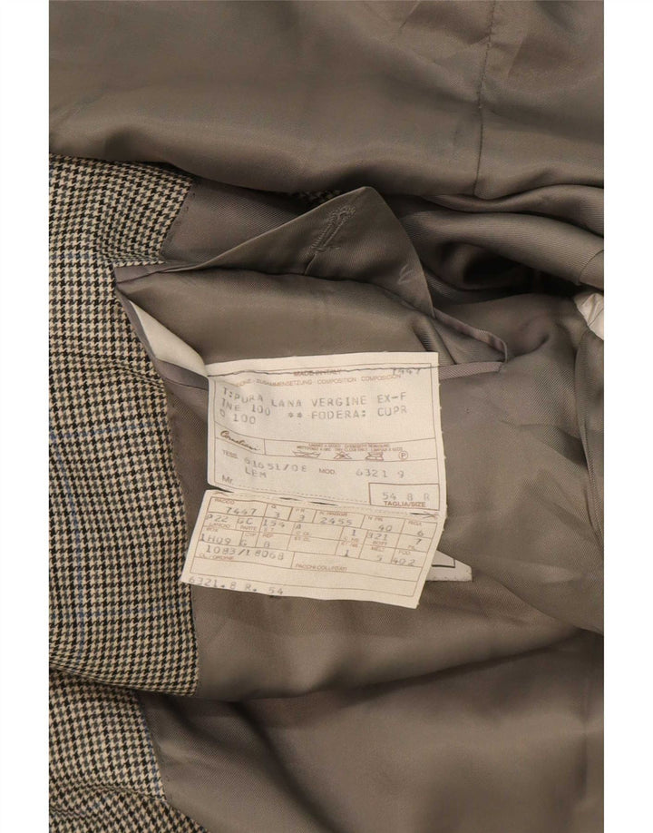 Corneliani Herren 2-Knopf-Blazerjacke IT 54 2XL Grauer Hahnentritt