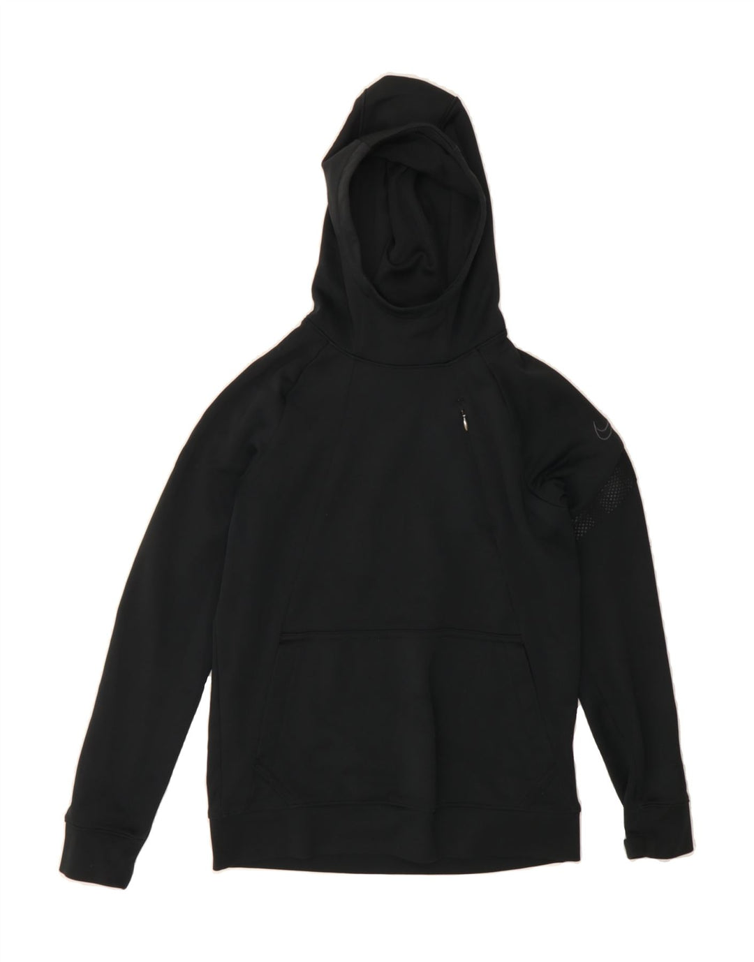 NIKE Boys Dri Fit Hoodie Jumper 10-11 Years Medium Black Polyester Vintage Nike and Second-Hand Nike from Messina Hembry 
