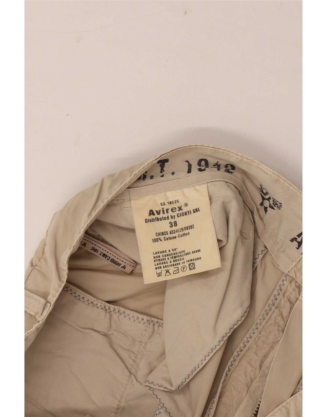 Avirex Herren-Chinohose, normal, W38, L32, Khaki, Baumwolle
