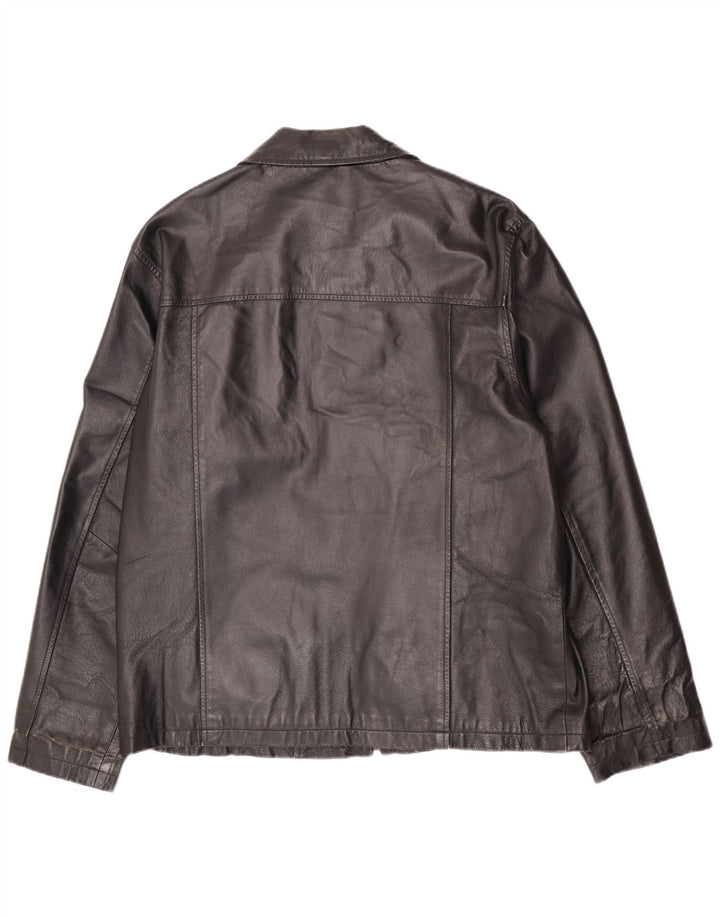 Henry Morell Herren Lederjacke IT 50 Large Schwarz