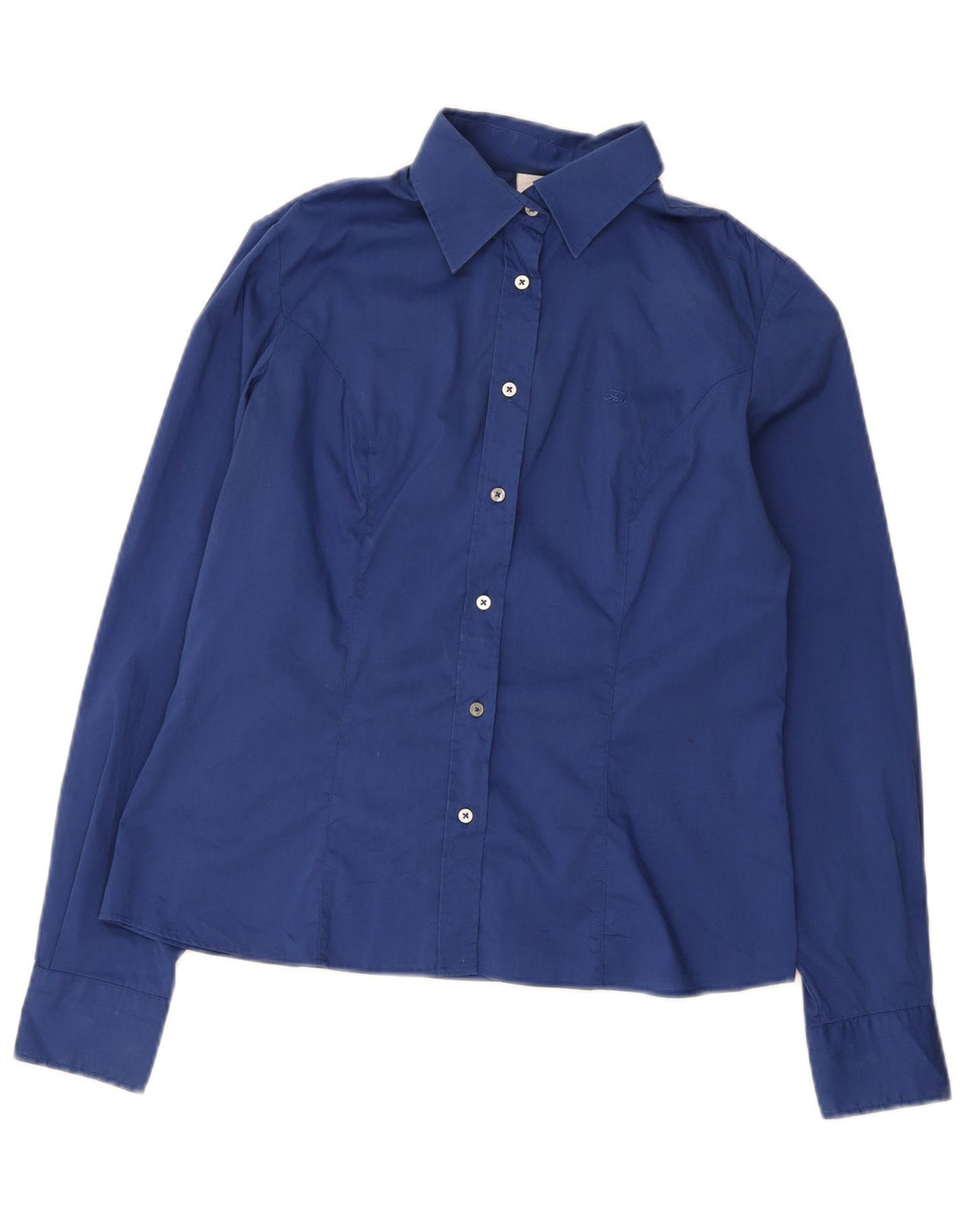 Fay Damen-Hemd UK 16, groß, aus blauer Baumwolle