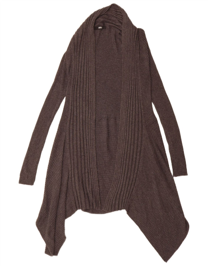 Marks & Spencer Damen Asymmetrischer Cardigan-Pullover UK 14 Large Grau