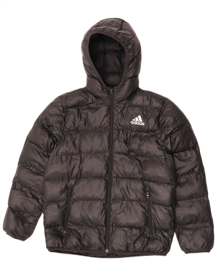 Adidas Jungen gepolsterte Kapuzenjacke 13–14 Jahre, schwarzes Polyester