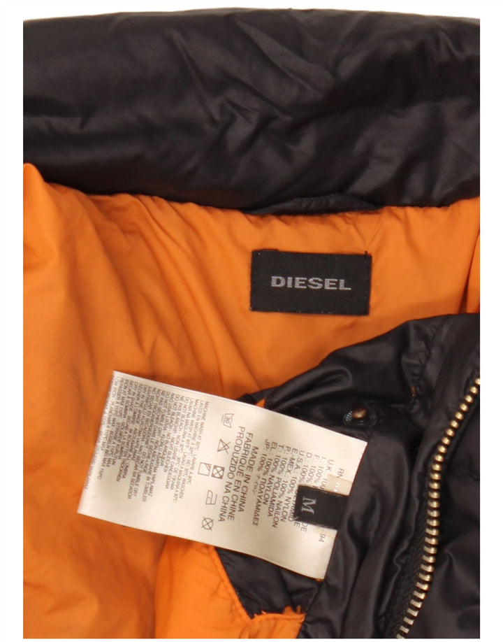 Diesel Herren Wattierte Jacke UK 38 Mittelschwarzes Nylon