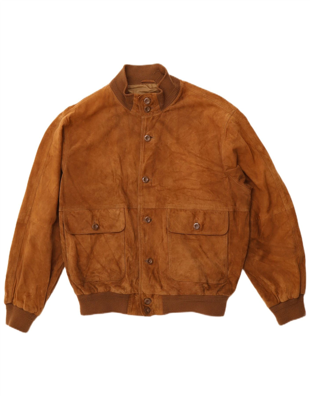 VINTAGE Herren Wildleder Bomberjacke IT 50 Großes Beige Leder