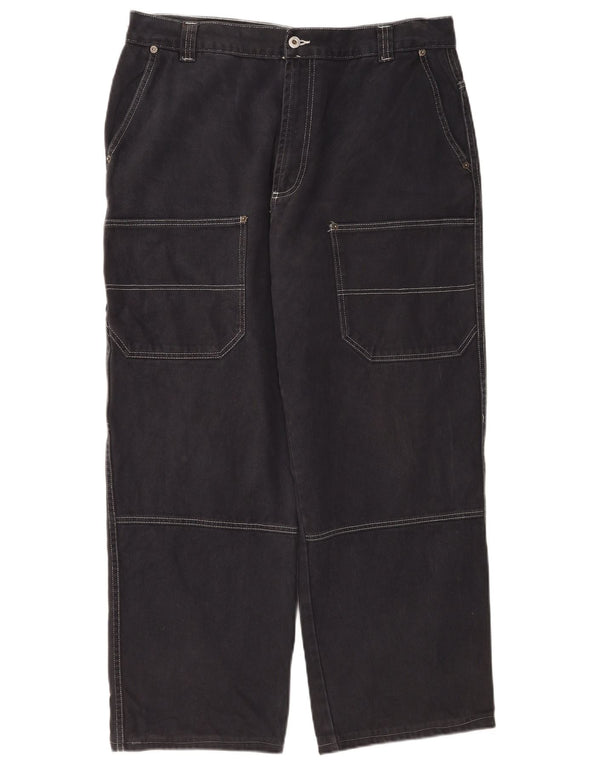 WPM Gerade Herren-Cargohose IT 52 XL W38 L30 Marineblaue Baumwolle