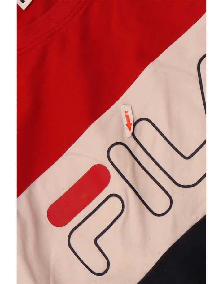 Fila Herren-Sweatshirt mit Grafik, klein, mehrfarbig, Colourblock-Baumwolle