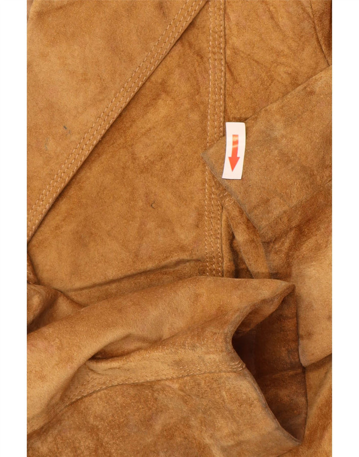 Marks & Spencer Damen Wildledermantel UK 12 Mittelbraunes Leder