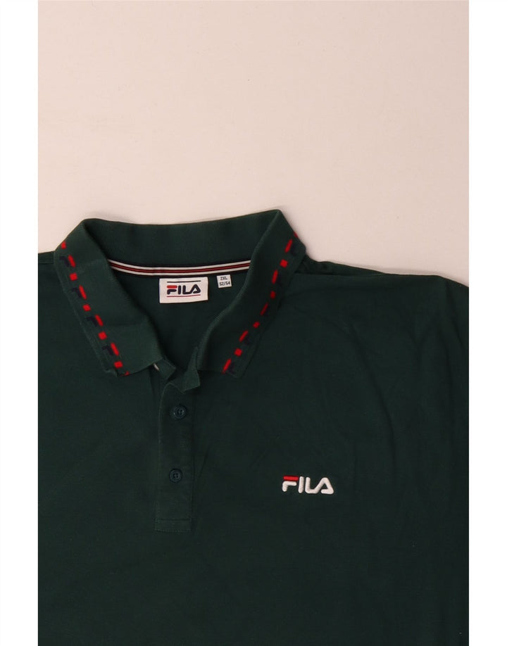 Fila Herren Poloshirt 2XL Grüne Baumwolle