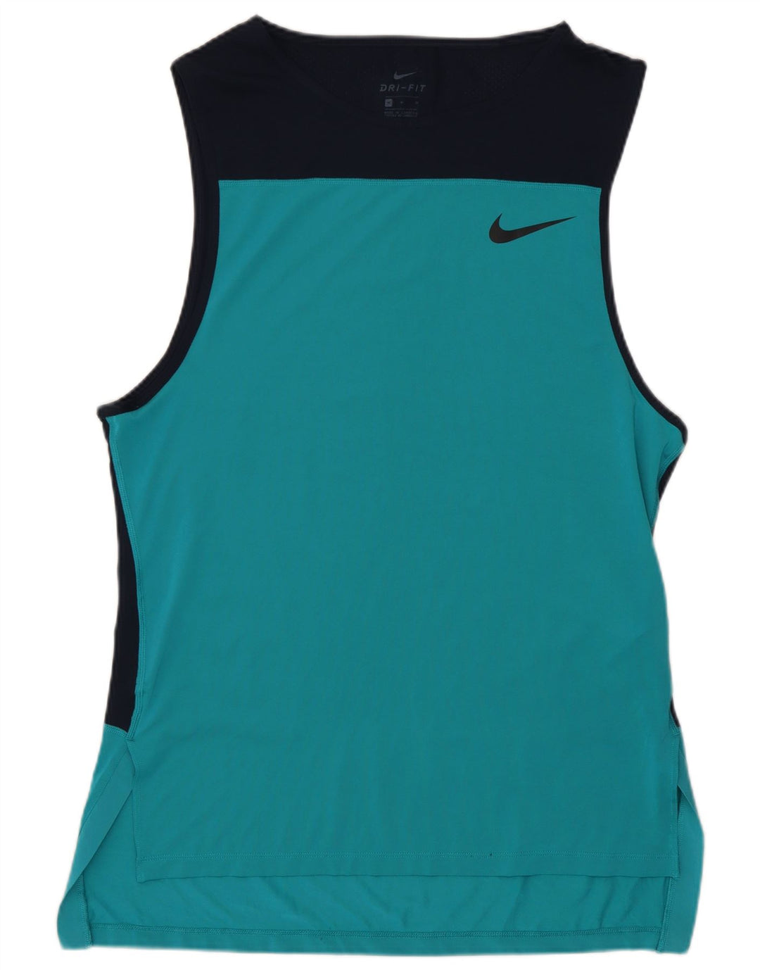 Nike Damen Dri Fit Grafik-Weste-Oberteil UK 14 Mittelblauer Farbblock