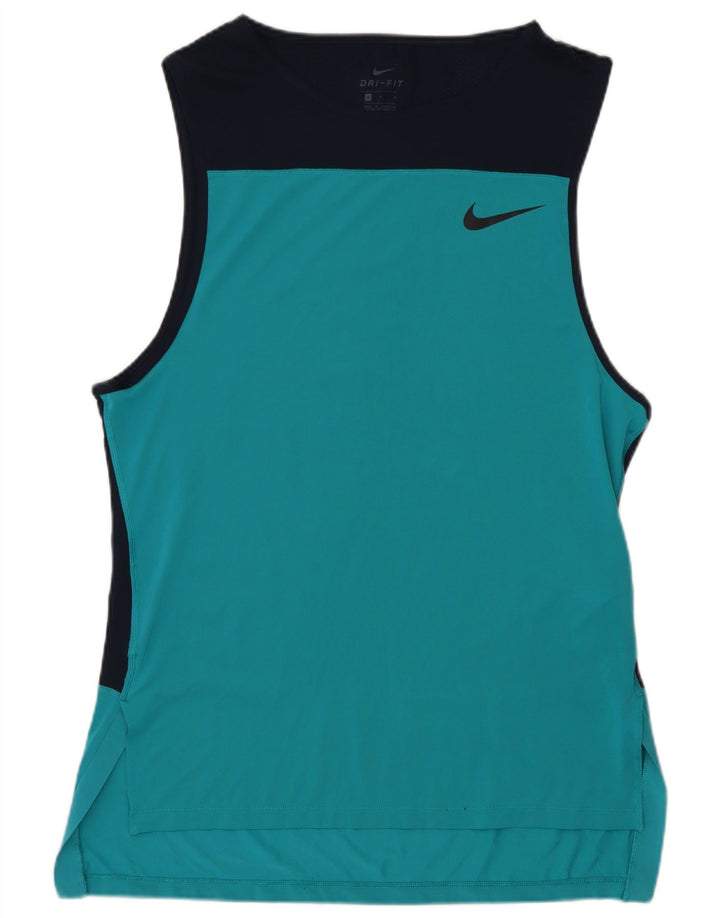 Nike Damen Dri Fit Grafik-Weste-Oberteil UK 14 Mittelblauer Farbblock