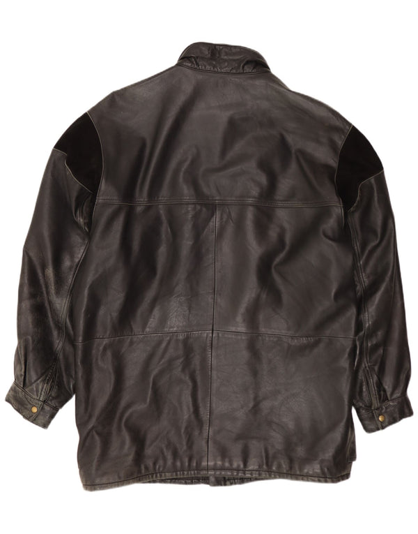 Vintage Herren Lederjacke UK 40 Large Schwarz