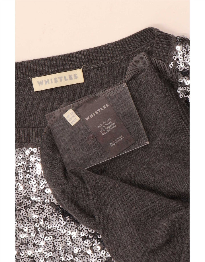 Whistles Damen-Pullover in Übergröße mit Rundhalsausschnitt, UK 12, Mittelgrau