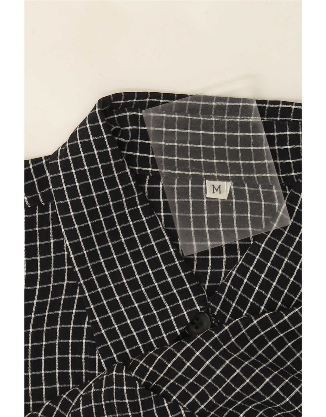 Vintage Herrenhemd Medium Schwarz Kariert