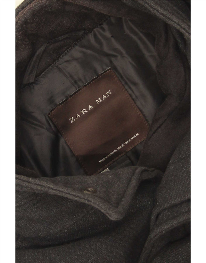 Zara Herrenmantel UK 42 XL Grau Polyester
