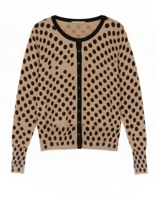 Marks & Spencer Damen-Cardigan-Pullover UK 16 Large Beige Polka Dot