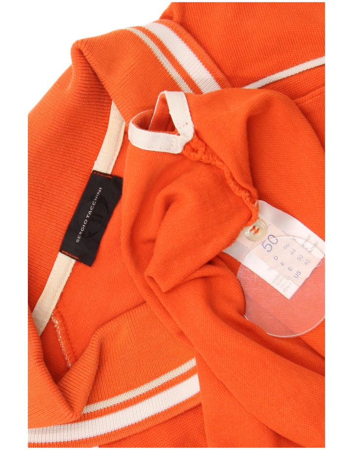 Sergio Tacchini Herren-Poloshirt, EU 50, Mittelorange, Colourblock-Baumwolle