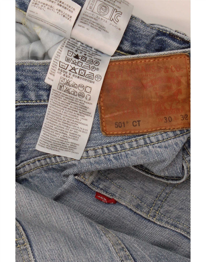 Levi's Herren 501 CT Straight Jeans W30 L32 Blaue Baumwolle