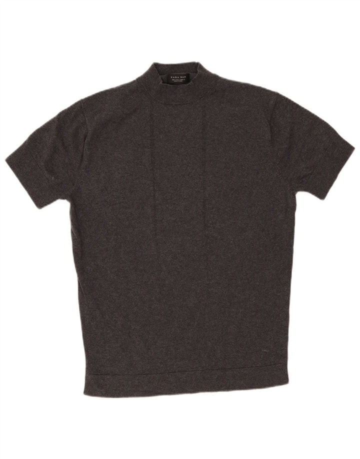 Zara Herren T-Shirt Top Large Grau