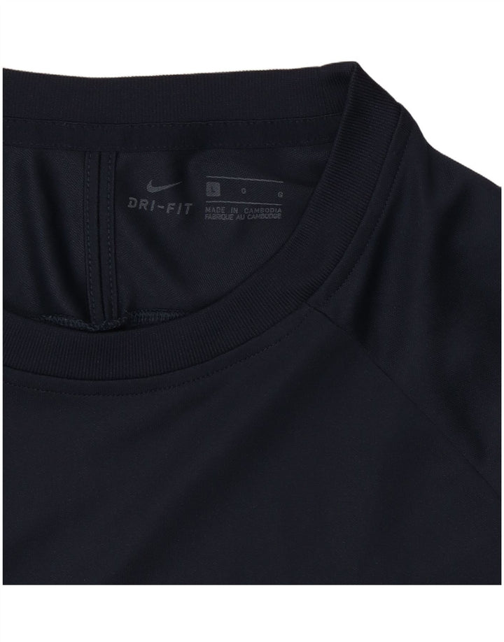 Nike Herren Dri Fit T-Shirt-Oberteil, groß, marineblaues Farbblock-Polyester