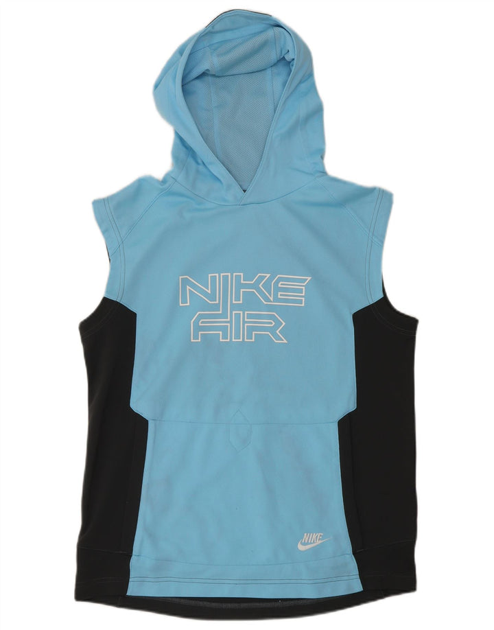 Nike Jungen-Pullover mit grafischem Kapuzenpullover, 12–13 Jahre, groß, blau, Farbblock