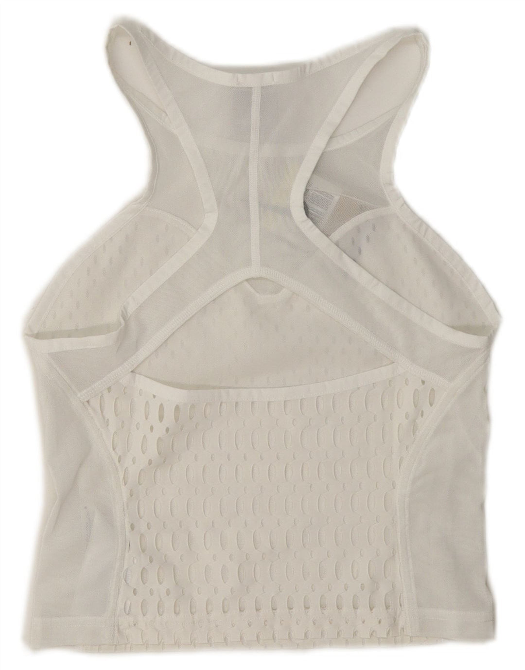 Nike Damen Tight Fit See Through Crop Vest Top UK 8 Small Weiß Polyester