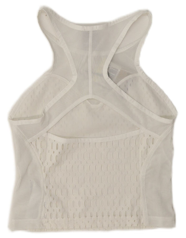 Nike Damen Tight Fit See Through Crop Vest Top UK 8 Small Weiß Polyester