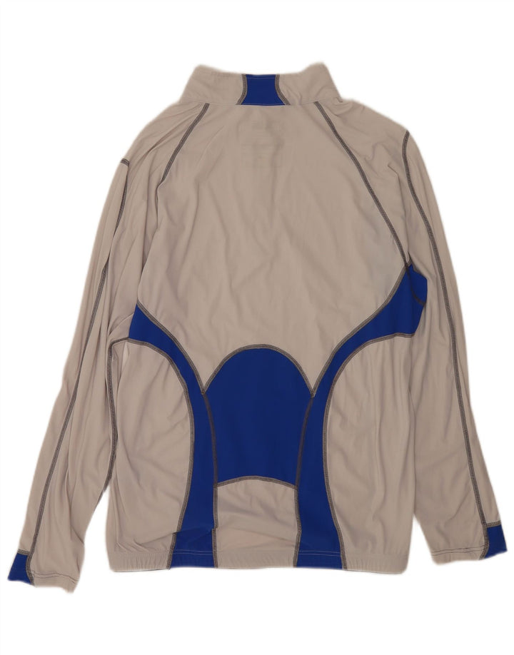 Slam Herren-Pullover-Trainingsanzugoberteil mit Reißverschluss, XL, graues Colourblock-Polyamid