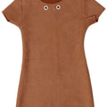 Vintage-Etuikleid für Mädchen, 3–4 Jahre, braunes Polyester