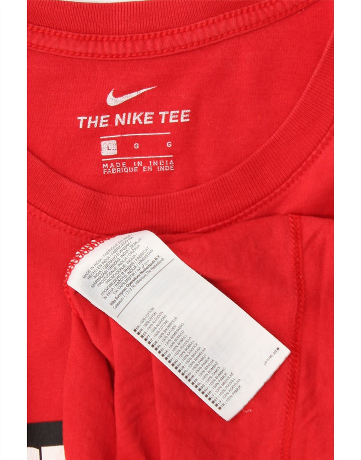 Nike Herren-T-Shirt mit Grafik, Größe L, aus roter Baumwolle