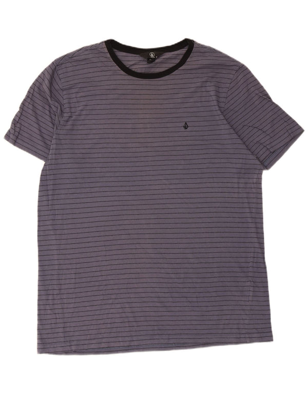 Volcom Herren T-Shirt Top XL grau gestreift aus Baumwolle