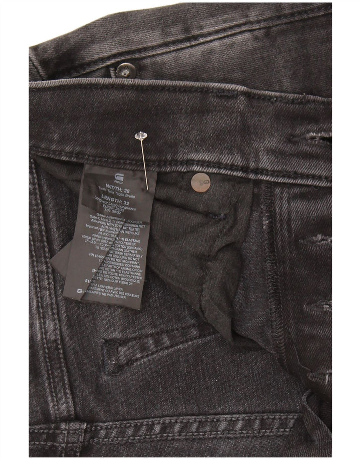 G-Star Damen 3301 Slim Jeans W28 L32 Schwarze Baumwolle
