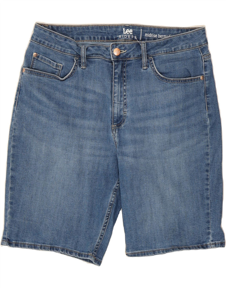 LEE Womens Riders Mid Rise Denim Bermuda Shorts W34 Large  Blue Vintage Lee and Second-Hand Lee from Messina Hembry 