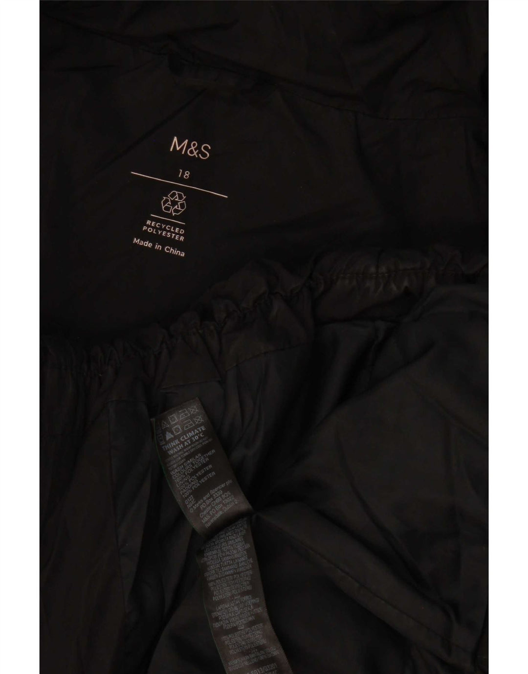 Marks & Spencer Damen Wattierte Jacke UK 18 XL Schwarz Polyester