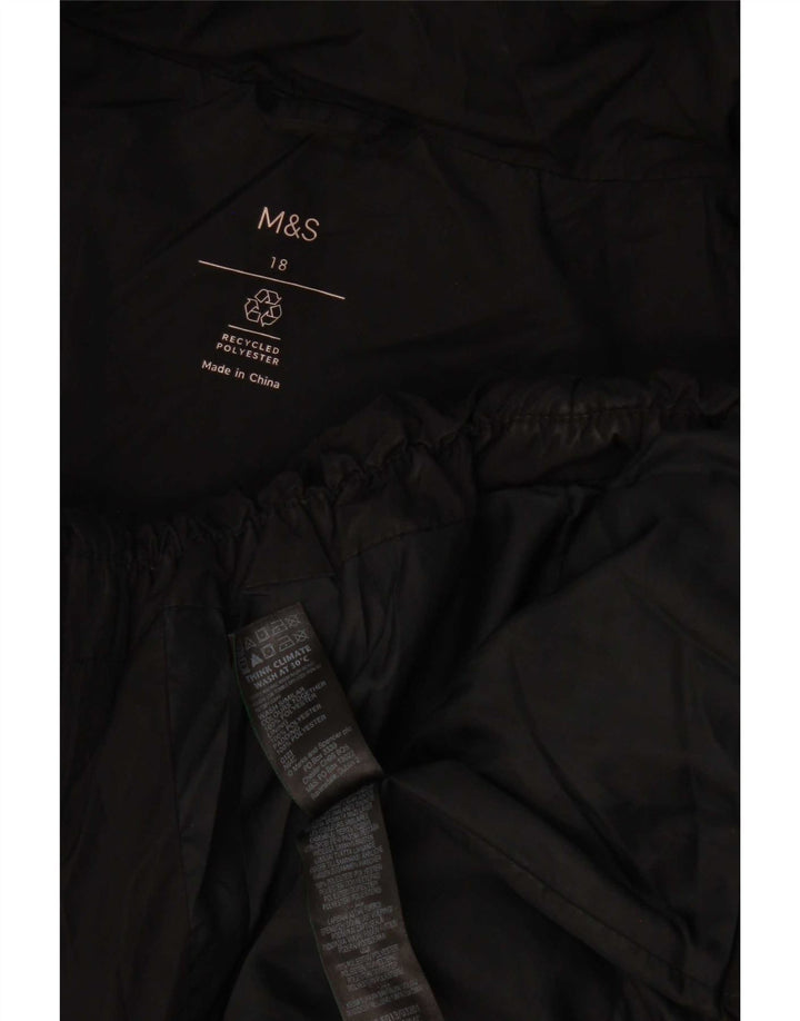 Marks & Spencer Damen Wattierte Jacke UK 18 XL Schwarz Polyester