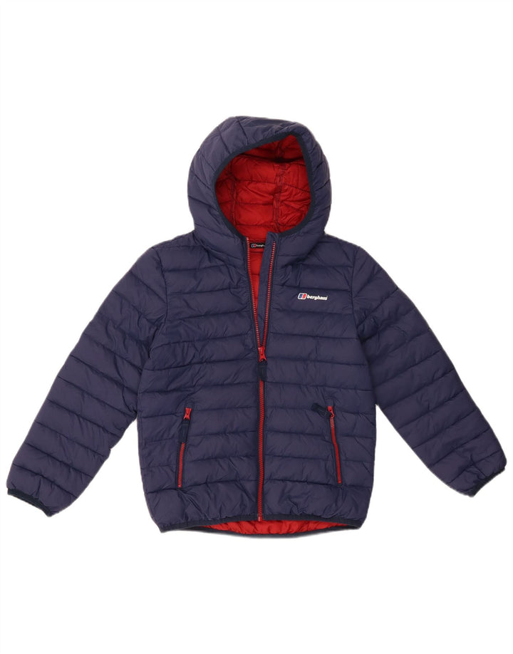 Berghaus Wattierte Jacke mit Kapuze für Jungen, 7–8 Jahre, Marineblau, Polyamid