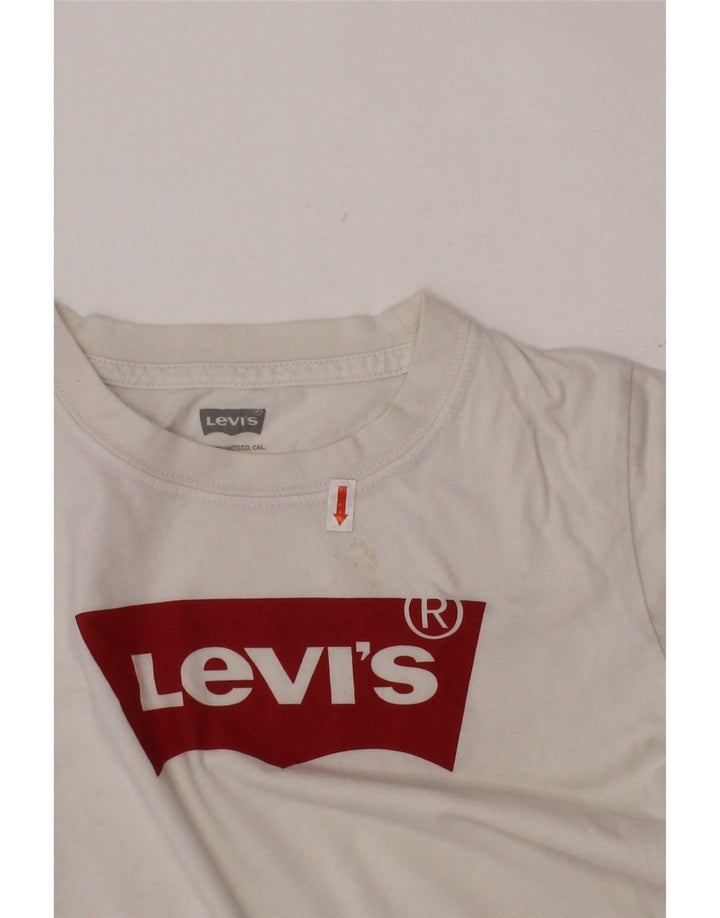 LEVI'S Jungen-T-Shirt mit Grafik, 7–8 Jahre, weiße Baumwolle