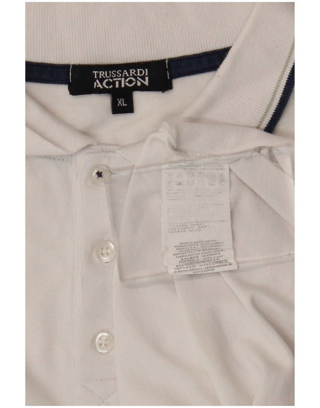 Trussardi Herren-Poloshirt XL aus weißer Baumwolle