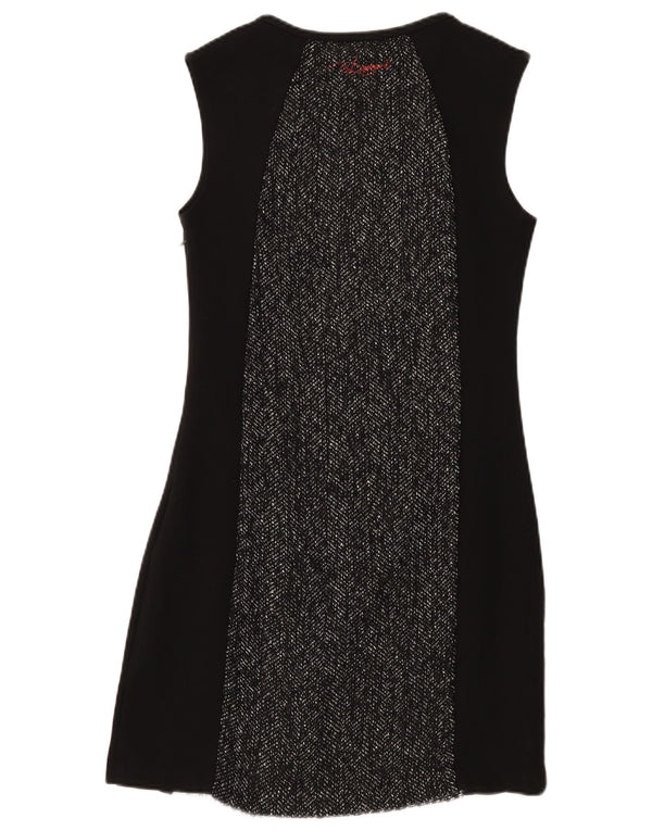 Desigual Damen Ärmelloses Etuikleid EU 42 Large Schwarz Colourblock
