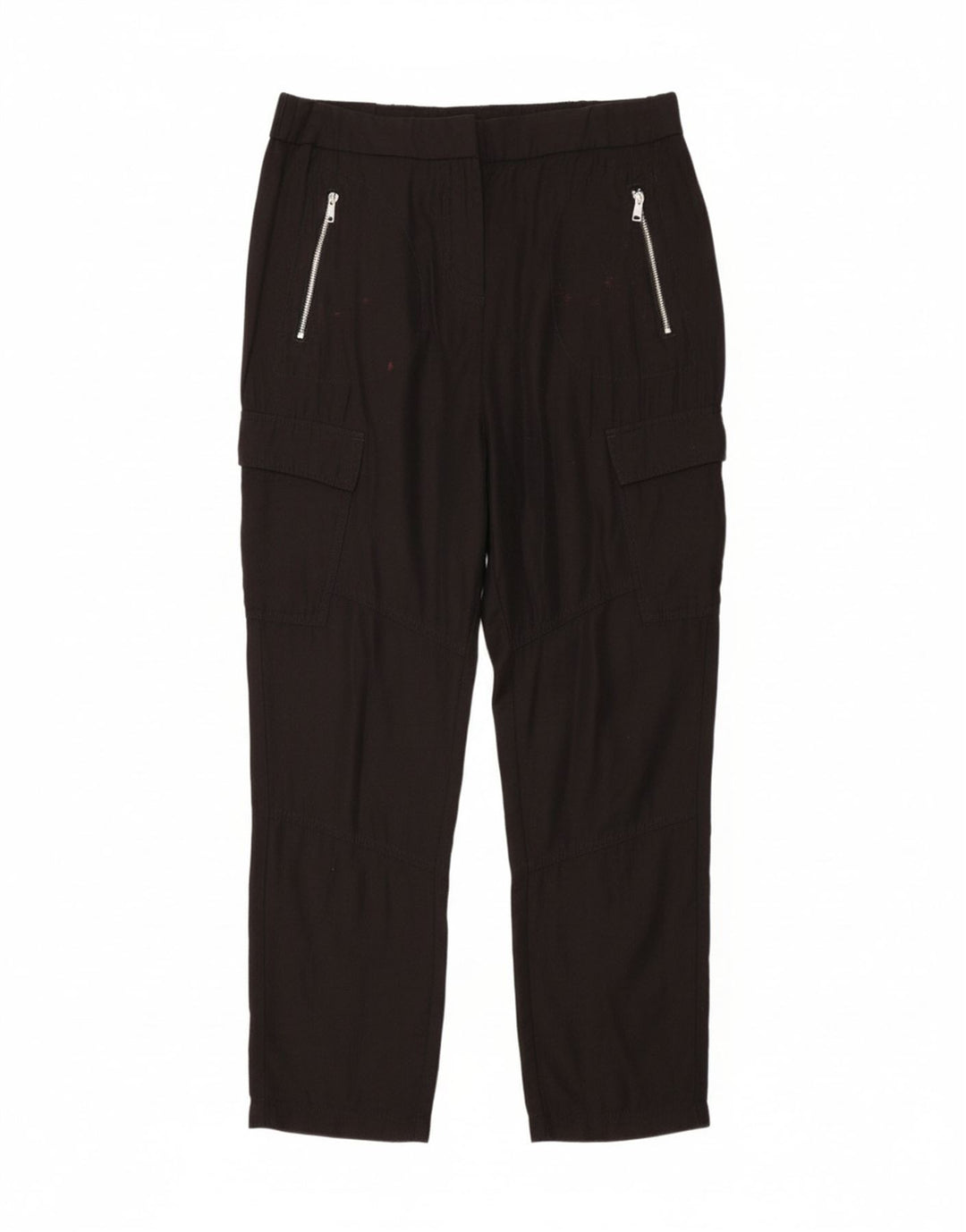 DKNY Womens Tapered Cargo Trousers US 6 Medium W30 L28 Black Rayon Vintage Dkny and Second-Hand Dkny from Messina Hembry 