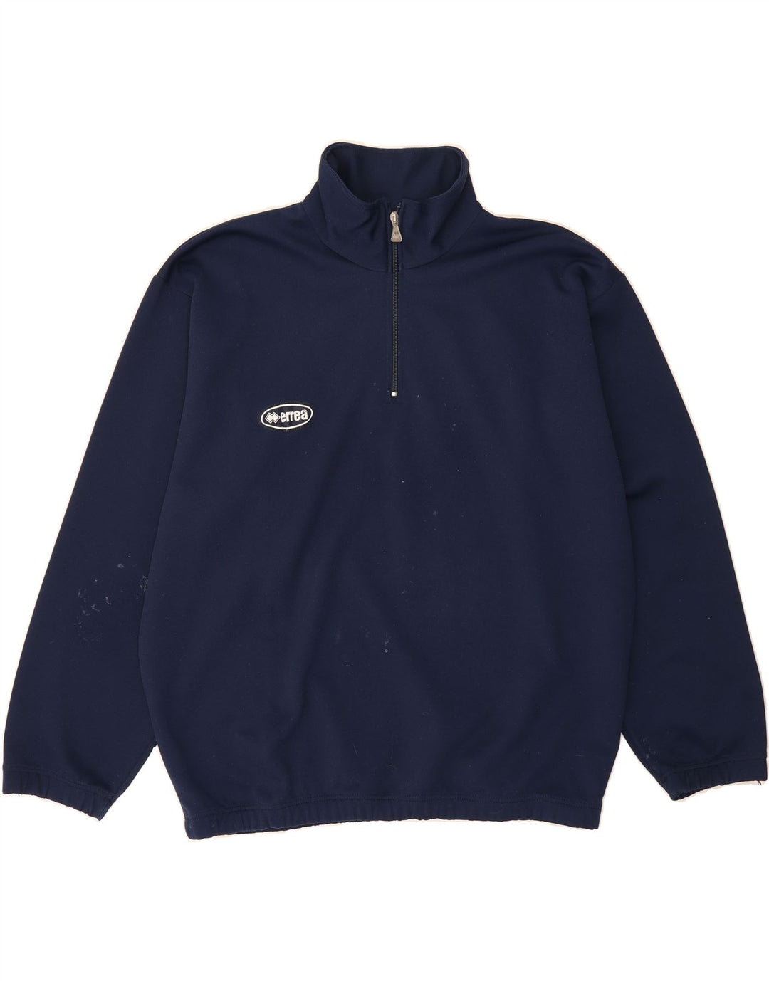 ERREA Mens Zip Neck Sweatshirt Jumper Large Navy Blue Vintage Errea and Second-Hand Errea from Messina Hembry 