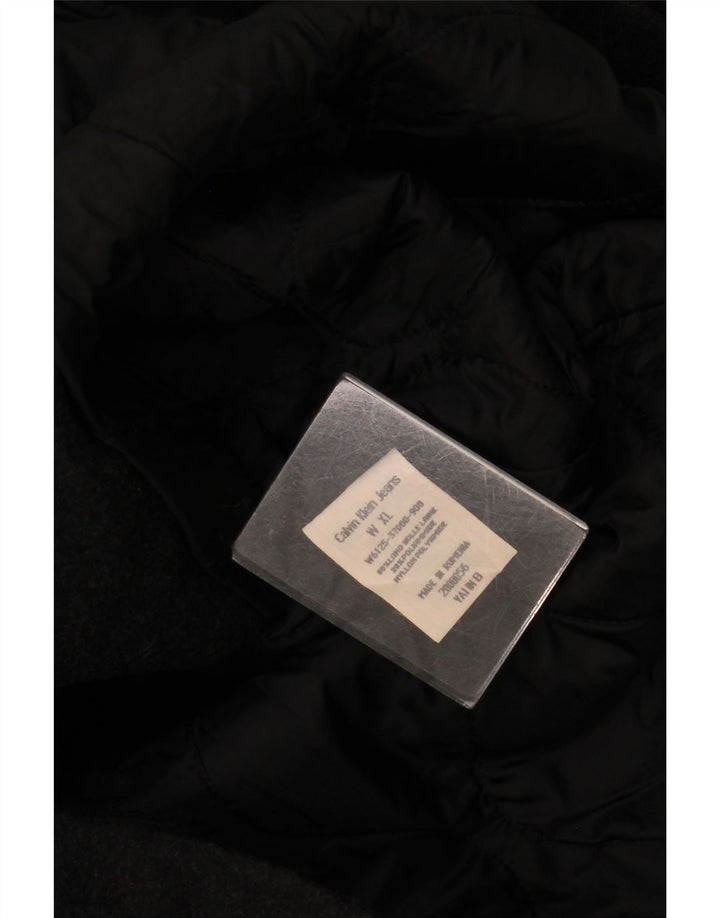 Calvin Klein Jeans Damen Zweireihiger Mantel UK 18 XL Graue Wolle