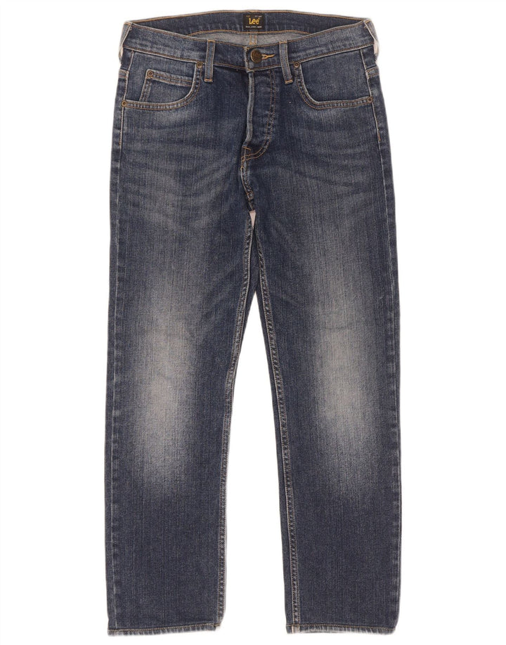 Lee Damen Powell Straight Jeans W28 L32 Marineblau Baumwolle