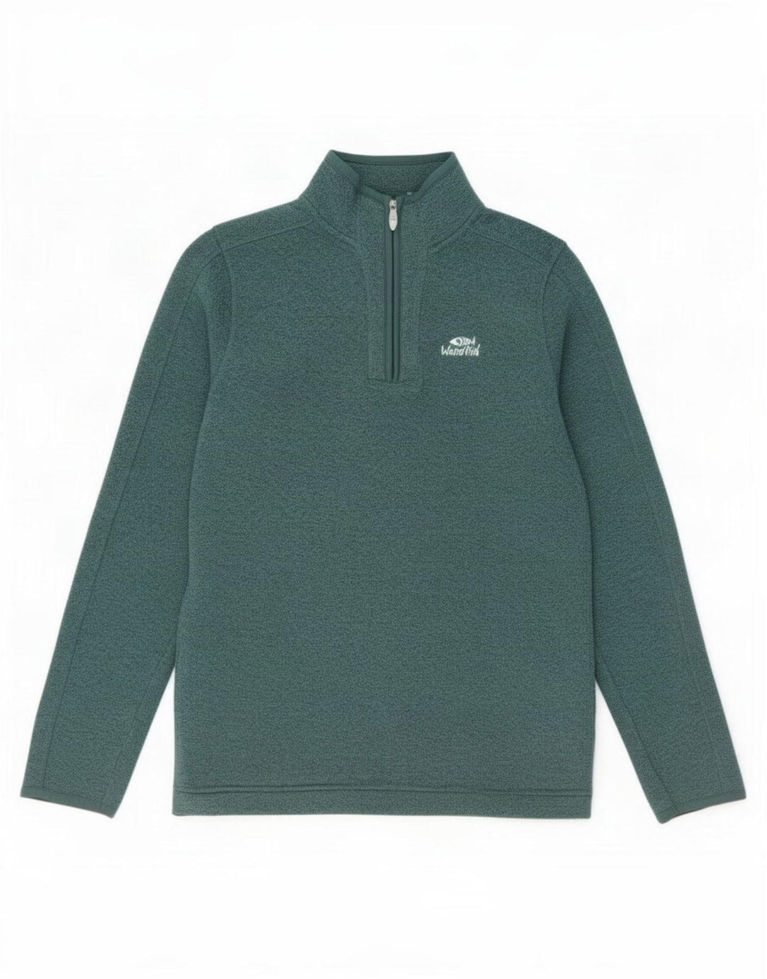 Weird Fish Herren-Sweatshirt mit Reißverschluss am Hals, mittelgrünes Polyester
